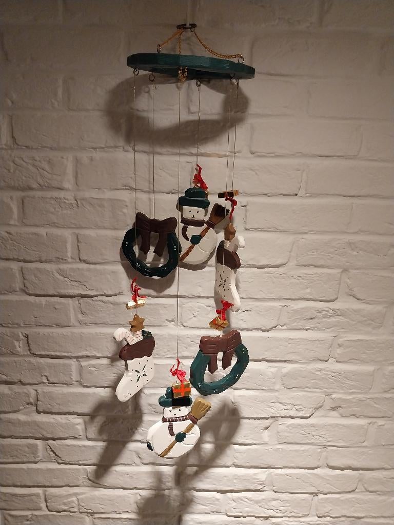 Kerstslinger met houten kerstfiguren, Ophalen of Verzenden, Zo goed als nieuw