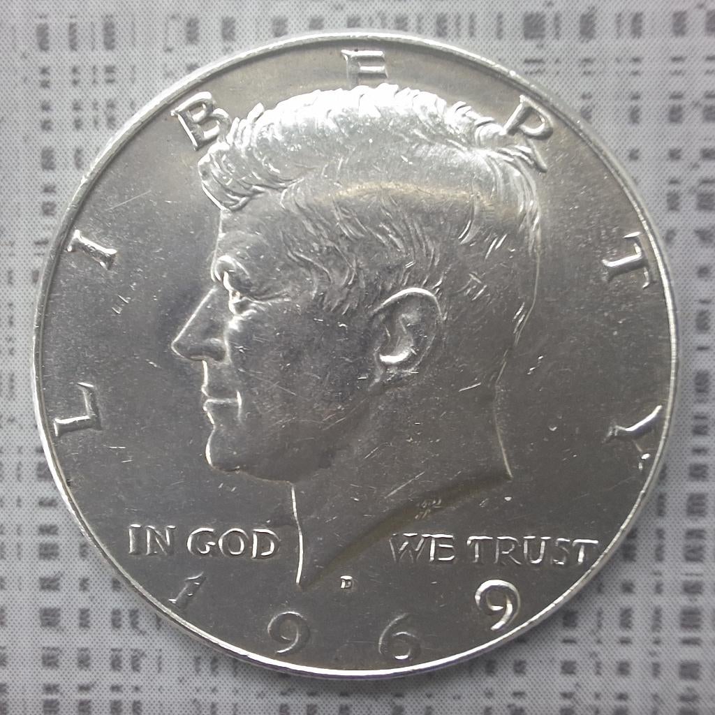 Half Dollar Kennedy 1969 D - pièce en argent - non circulée, Enlèvement ou Envoi, Amérique du Nord, Monnaie en vrac, Argent