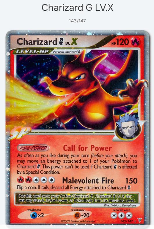 Pockemon Charizard hp120 143/147 Level-Up serie, Hobby en Vrije tijd, Ophalen of Verzenden, Zo goed als nieuw, Losse kaart