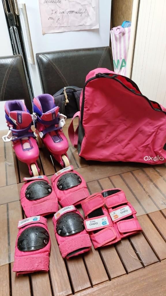 Skate set (skates + bescherming + draagtas) - Roze, Kinderen, Inline skates 4 wielen, Ophalen, Overige merken