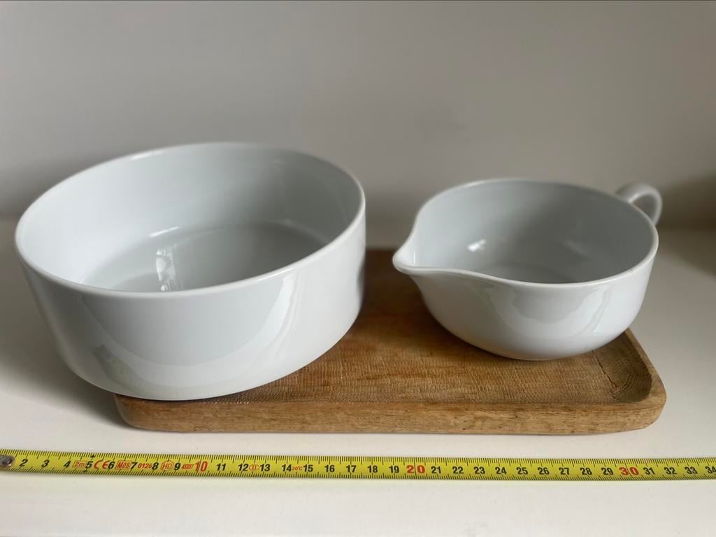 Bol à sauce et bol modernes blancs Ikea 365+, Uni, Poterie, Comme neuf, Enlèvement