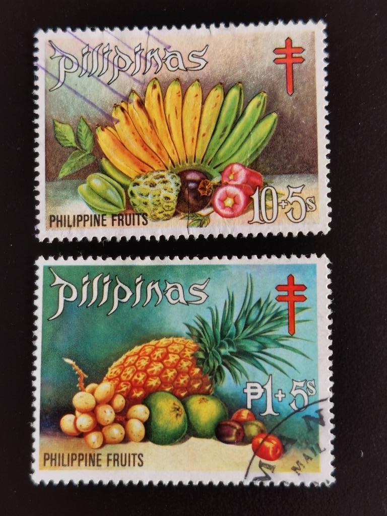 Filippijnen 1972 - fruit, toeslagzegels voor tuberculose, Postzegels en Munten, Ophalen of Verzenden, Gestempeld, Zuidoost-Azië