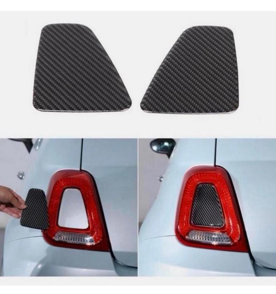 Fiat 500 Abarth 595 Carbon achterlicht cover kap-sticker set, Ophalen of Verzenden