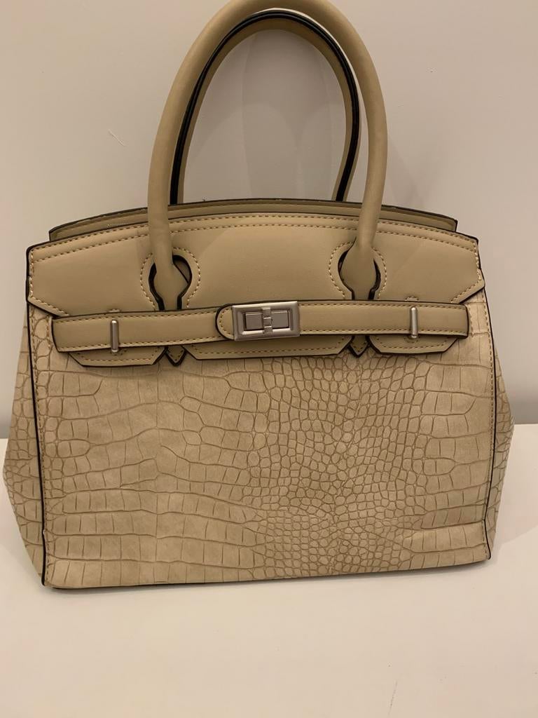 Beige handtas, Handtassen en Accessoires, Tassen | Damestassen, Ophalen of Verzenden, Zo goed als nieuw, Beige, Handtas