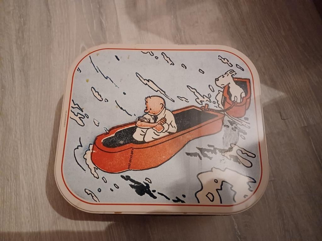 Blikken koekjesdoos Kuifje, Ophalen of Verzenden, Kuifje