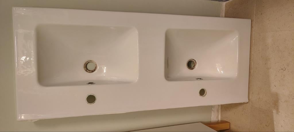 Vasque double Ikea Bullaren 114 cm, Maison & Meubles, Salle de bain | Meubles de Salle de bain, 25 à 50 cm, Lavabo ou Évier, 100 à 150 cm