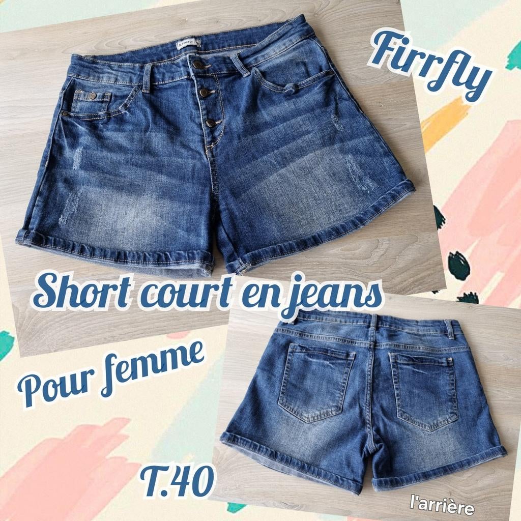 Short court en jeans pour femme-bleu-Firefly-T.40, Vêtements | Femmes, Taille 38/40 (M), Enlèvement ou Envoi, Firefly, Porté