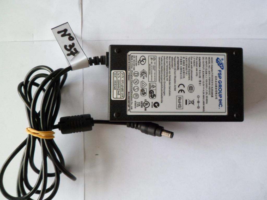 Chargeur adaptateur secteur FSP Group 100-240VAC=> 12.0VDC/4, Enlèvement ou Envoi, Comme neuf