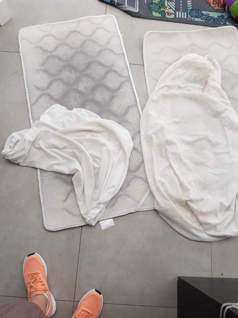 2 Aerosleep matrasbeschermers en hoeslakens 60x90, Enlèvement ou Envoi, Utilisé, Blanc