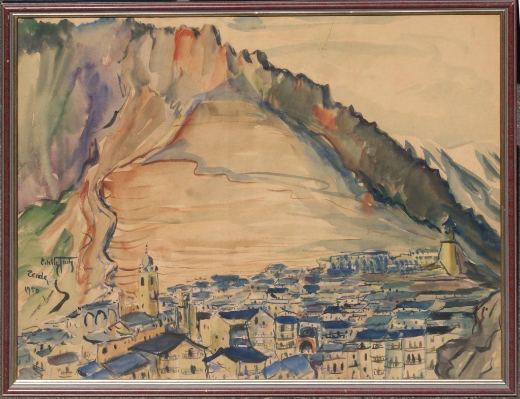 Estelle Juste (1894-1962): Landschap 1950 (68 x 53 cm), Enlèvement ou Envoi