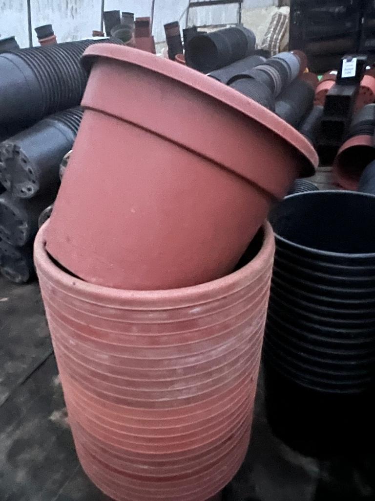 Grote bloempotten van extra zware plastiek 33 x 24 cm, Tuin en Terras, 25 tot 40 cm, Kunststof, Rond, Ophalen of Verzenden