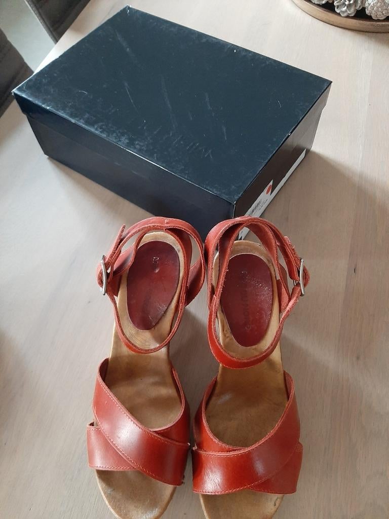 Sandalen met houten blokhak Mer Du Nord Mt39, Kleding | Dames, Schoenen, Gedragen, Sandalen of Muiltjes, Rood, Ophalen of Verzenden