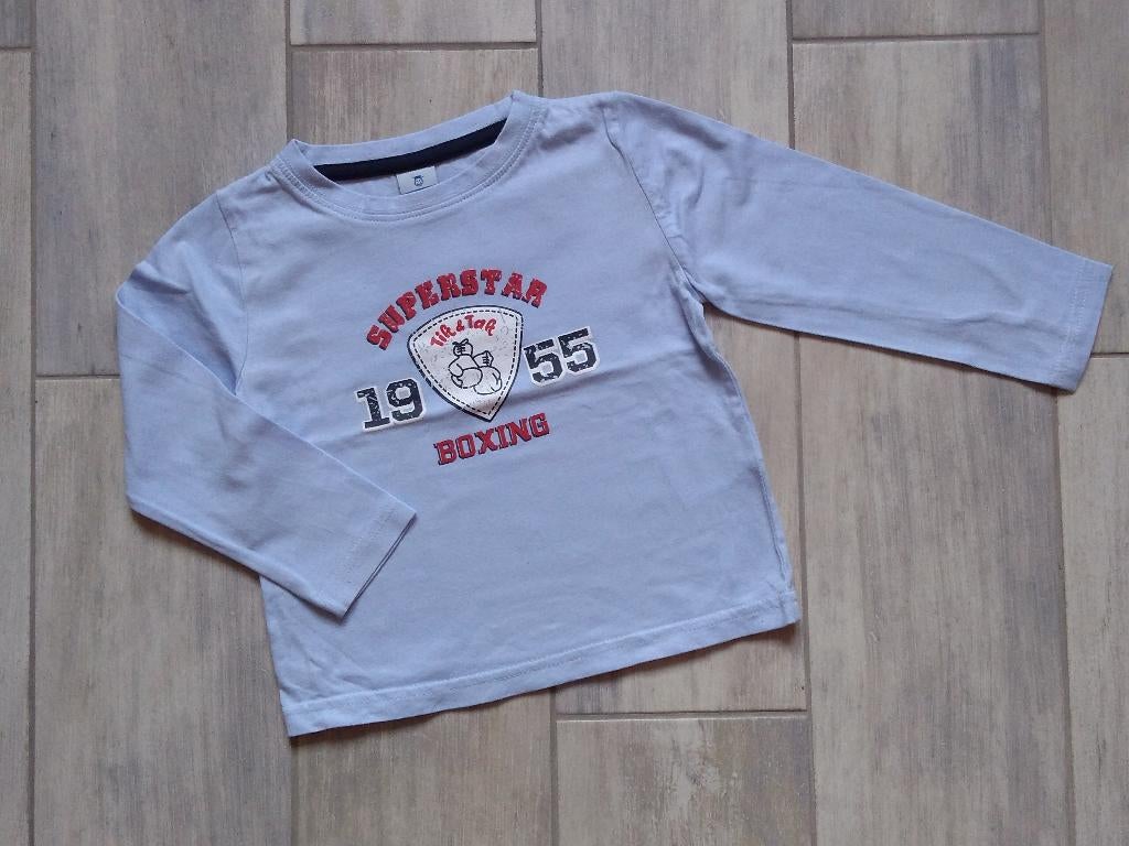 ★ M92 - longsleeve tik tak, Enlèvement ou Envoi, Utilisé, Garçon, Chemise ou À manches longues