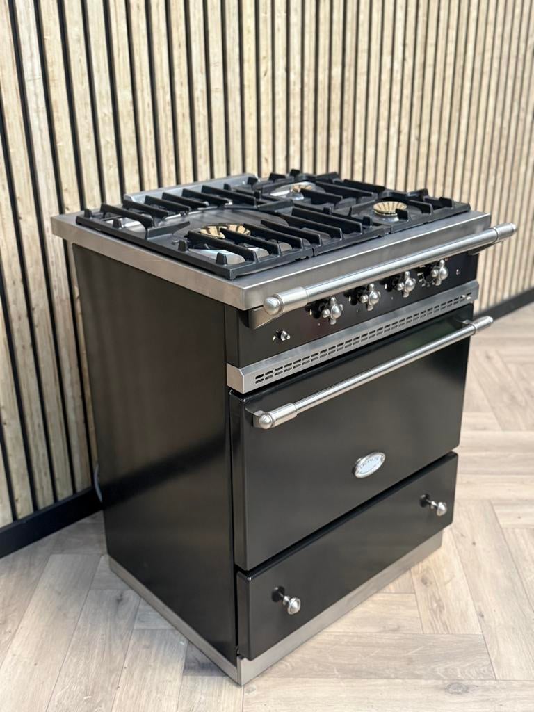 Poêle Lacanche de luxe 70cm noir + gaz en très bon état, Electroménager, Cuisinières, Enlèvement ou Envoi, Comme neuf, Gril, Électrique