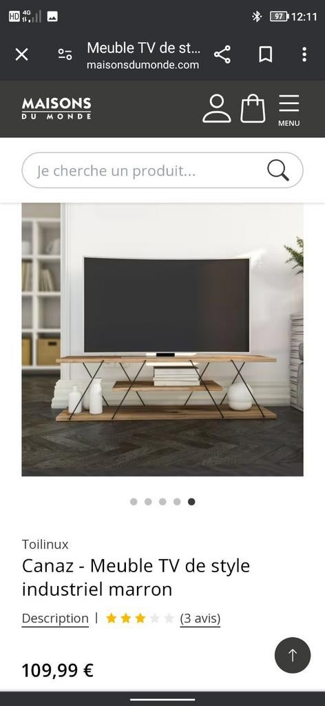Meuble TV NEUF, jamais monté., Ophalen of Verzenden, Nieuw