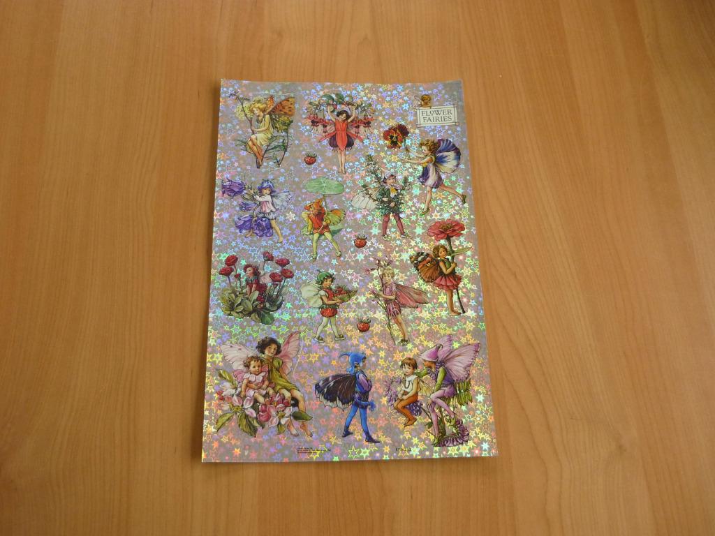 A4 Vel stickers van Flower Fairies met holografische sterren, Ophalen of Verzenden