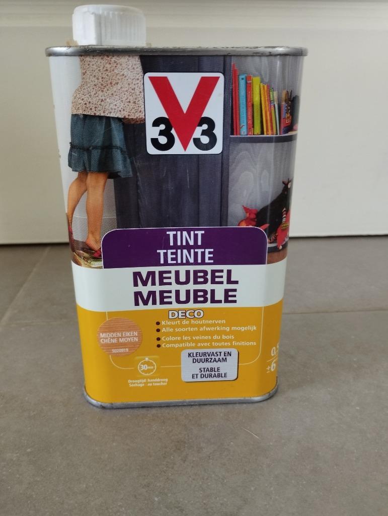 V33 meubellak midden eik 0,5L, Doe-het-zelf en Bouw, Ophalen, Overige kleuren, Zo goed als nieuw, Lak