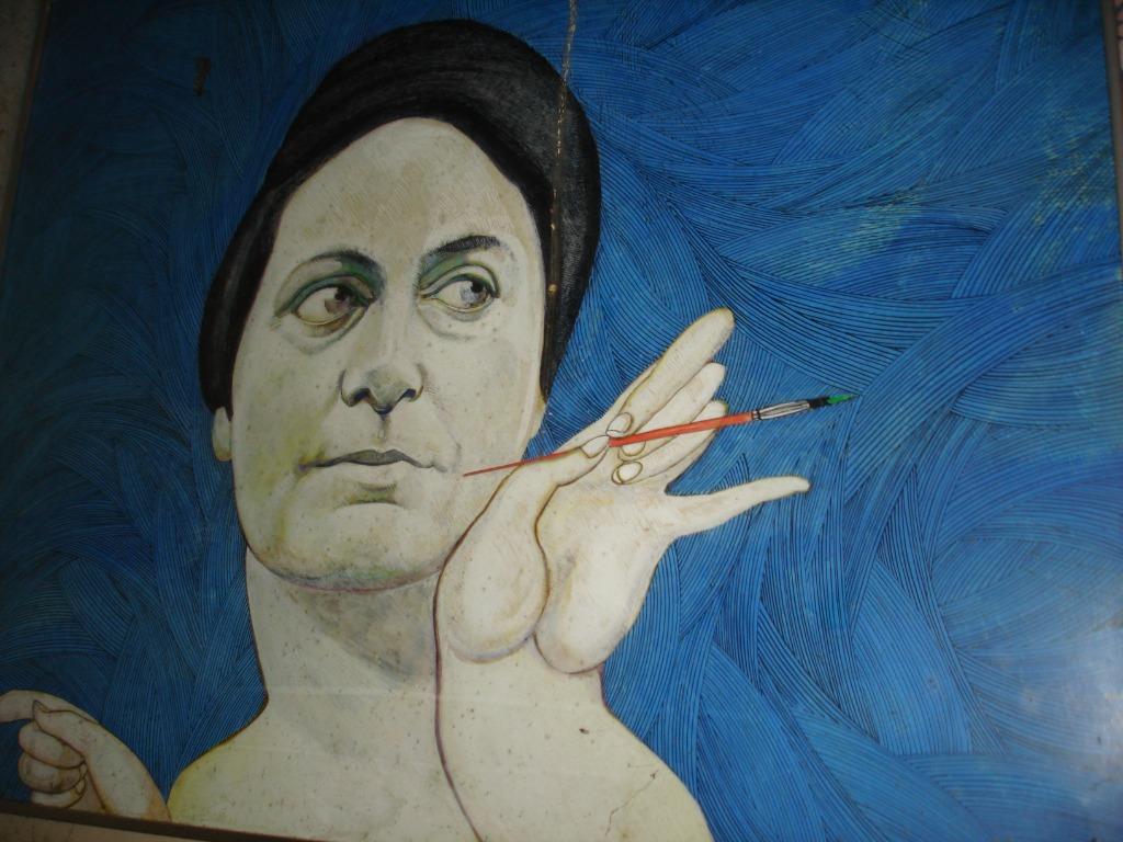 RAY GILLES 1984 portret STELLA II & III mixed media gouaches, Ophalen