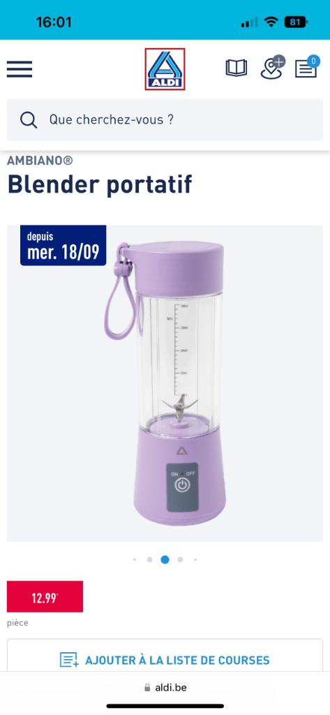 Ambiant blender rechargeable NEUF., Enlèvement, Neuf, Mélangeur à emporter