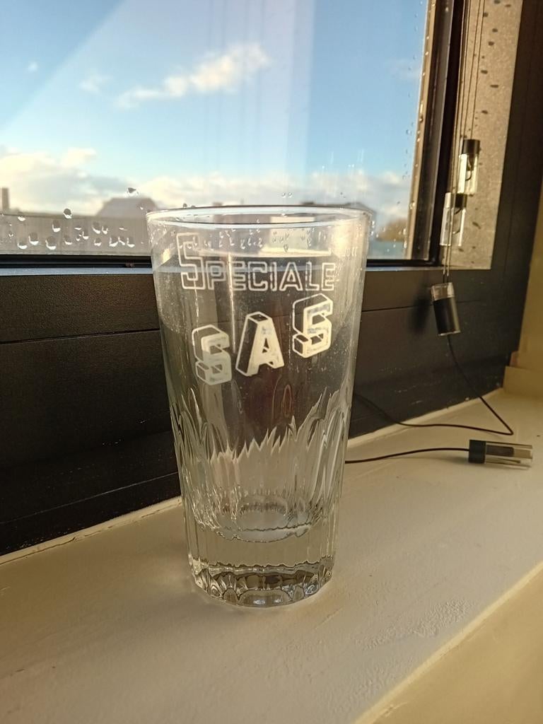 Oud vintage bierglas  sas brouwerij l'ecluse boortmeerbeek, Verzamelen, Ophalen of Verzenden, Gebruikt