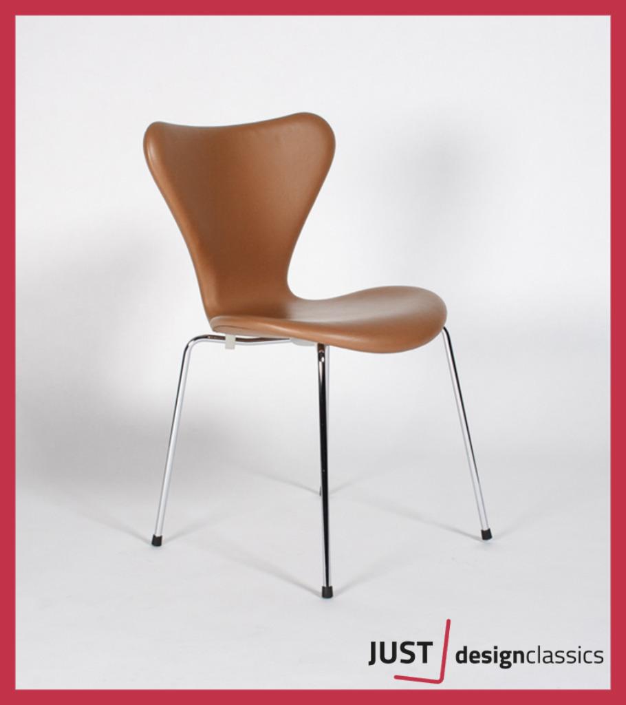 Fritz Hansen Series 7 Vlinderstoel Cognac Leder (vooraad:4), Huis en Inrichting, Stoelen, Zo goed als nieuw, Ophalen