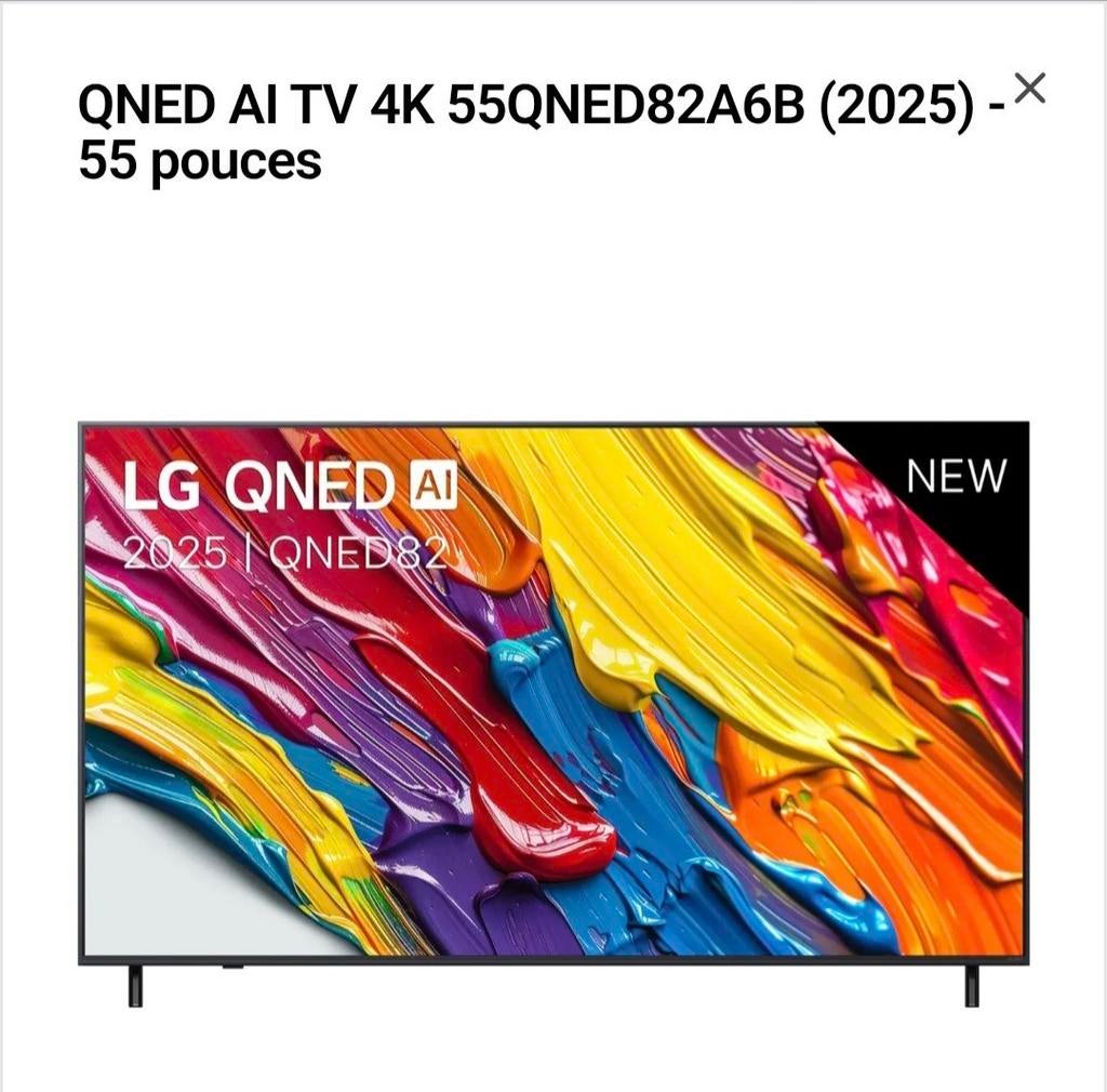 TV LG QNED AI 55 POUCES (2025)GARANTIE 13-12-2030, Neuf, QLED, 50 Hz, Enlèvement