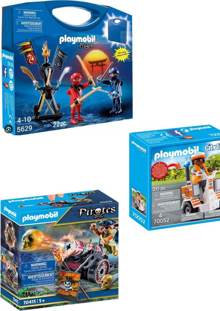 NINJA'S + PIRAAT MET KANON + SEGWAY, Kinderen en Baby's, Speelgoed | Playmobil, Verzenden, Nieuw, Complete set