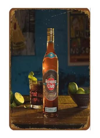 Vintage metalen bordjes Havana Club (30x20cm), Verzamelen, Ophalen of Verzenden, Nieuw