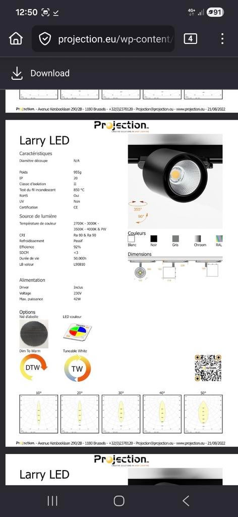 Spot sur rail, LED