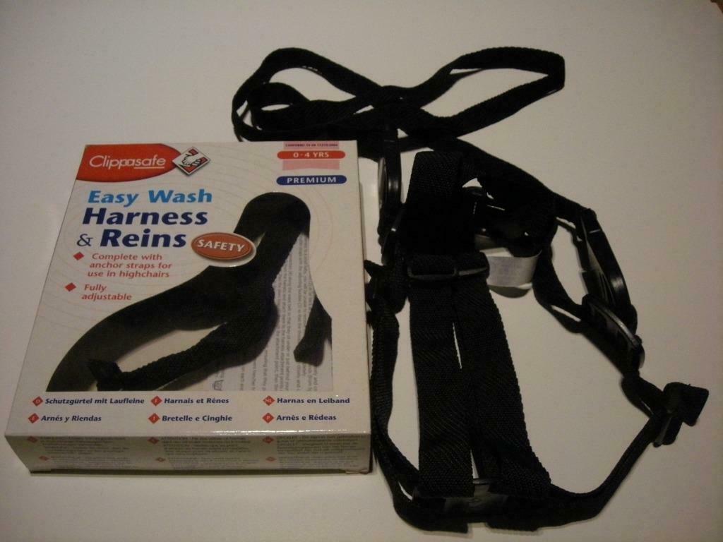 Clippasafe Premium harnas en teugel - zwart, Enlèvement ou Envoi, Comme neuf