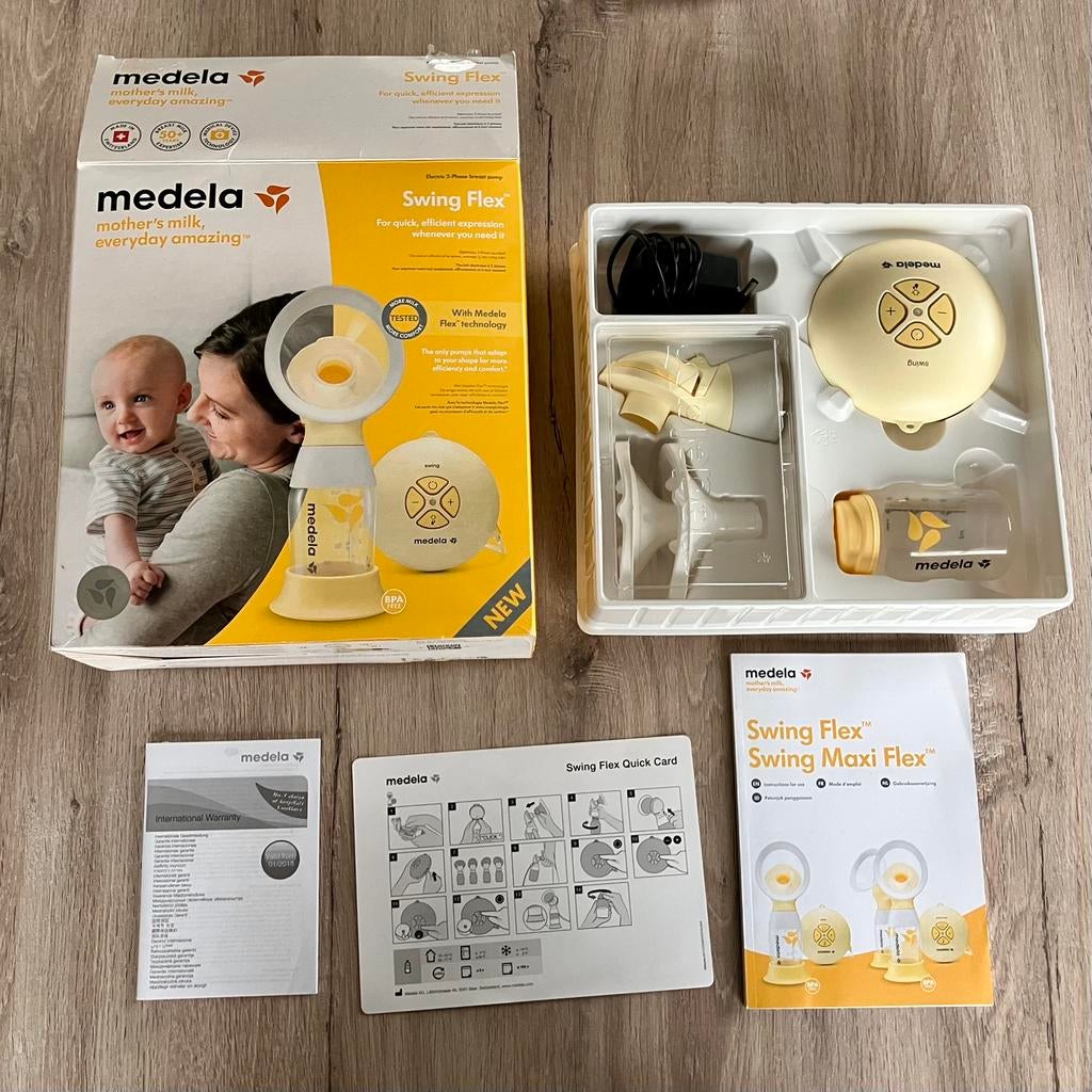 elektr borstpomp Medela Swing Flex, gereinigd+gesteriliseerd, Ophalen, Zo goed als nieuw, Borstkolf
