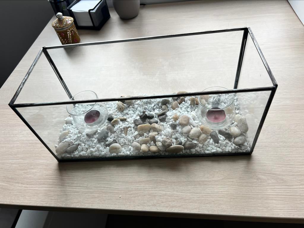 Decoratie: Glazen serre voor plantjes of kaarsen, Enlèvement, Comme neuf