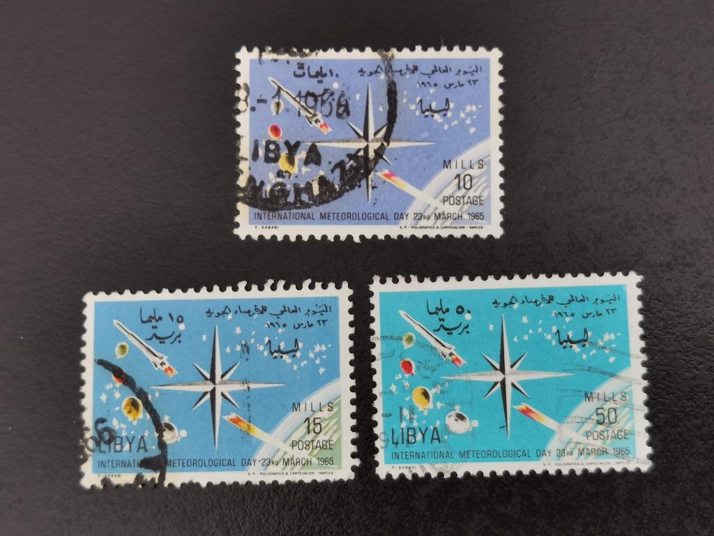 Libie 1965 - Wereld Meteorologie Dag, Postzegels en Munten, Postzegels | Afrika, Ophalen of Verzenden, Libië, Gestempeld