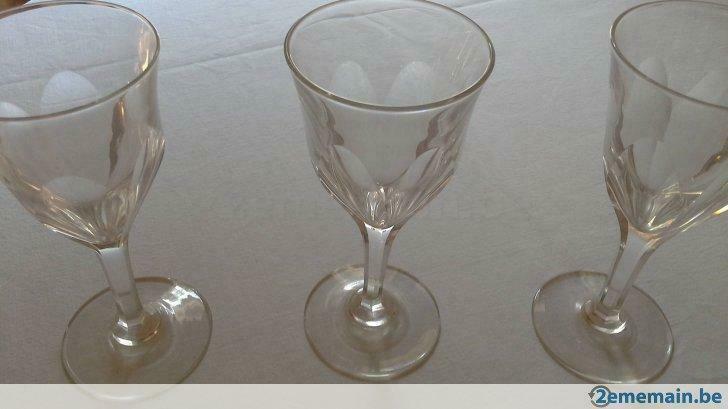 verre modèle Nestor (3) - Val St Lambert, Antiquités & Art