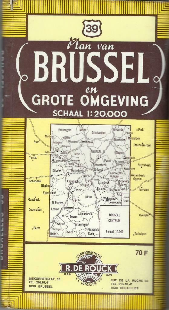 Kaart van Brussel naar De Rouck 1970, Ophalen of Verzenden, 1960 tot 1980, Brussel (Gewest)