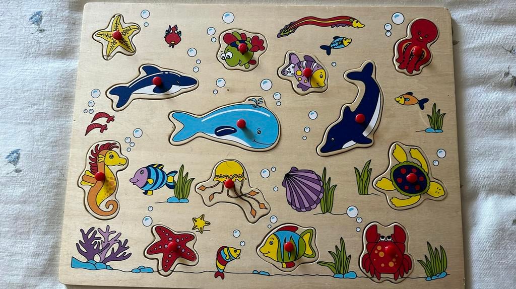 Puzzle en bois poisson, Enlèvement ou Envoi, 10 à 50 pièces, Comme neuf, En bois