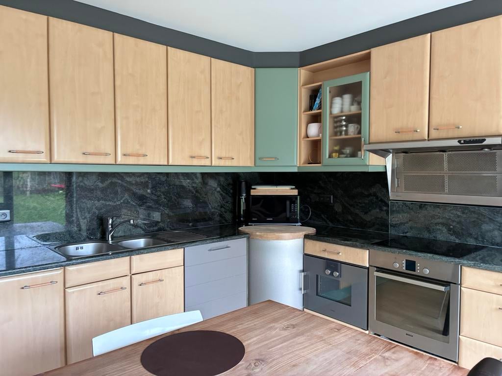 Keuken te koop en/of toestellen, Huis en Inrichting, Ophalen, Gebruikt, Bruin, Hoekkeuken