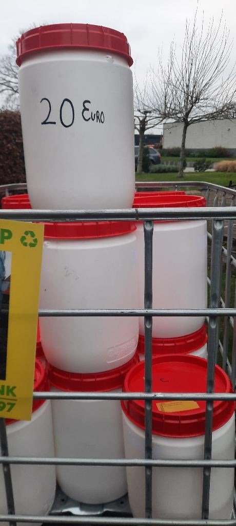 NIEUWE TONNETJES MET DRAAIDEKSEL 40 liter 50liter 60 liter, Enlèvement