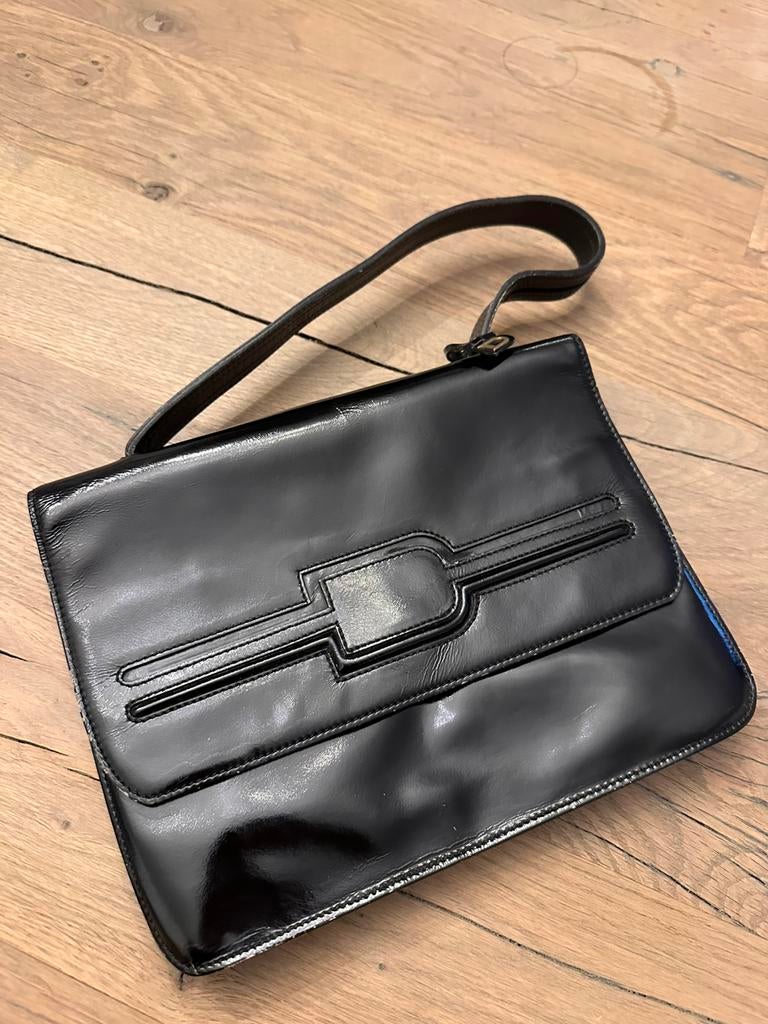 Delvaux jaren 70, Ophalen, Gebruikt, Zwart, Handtas