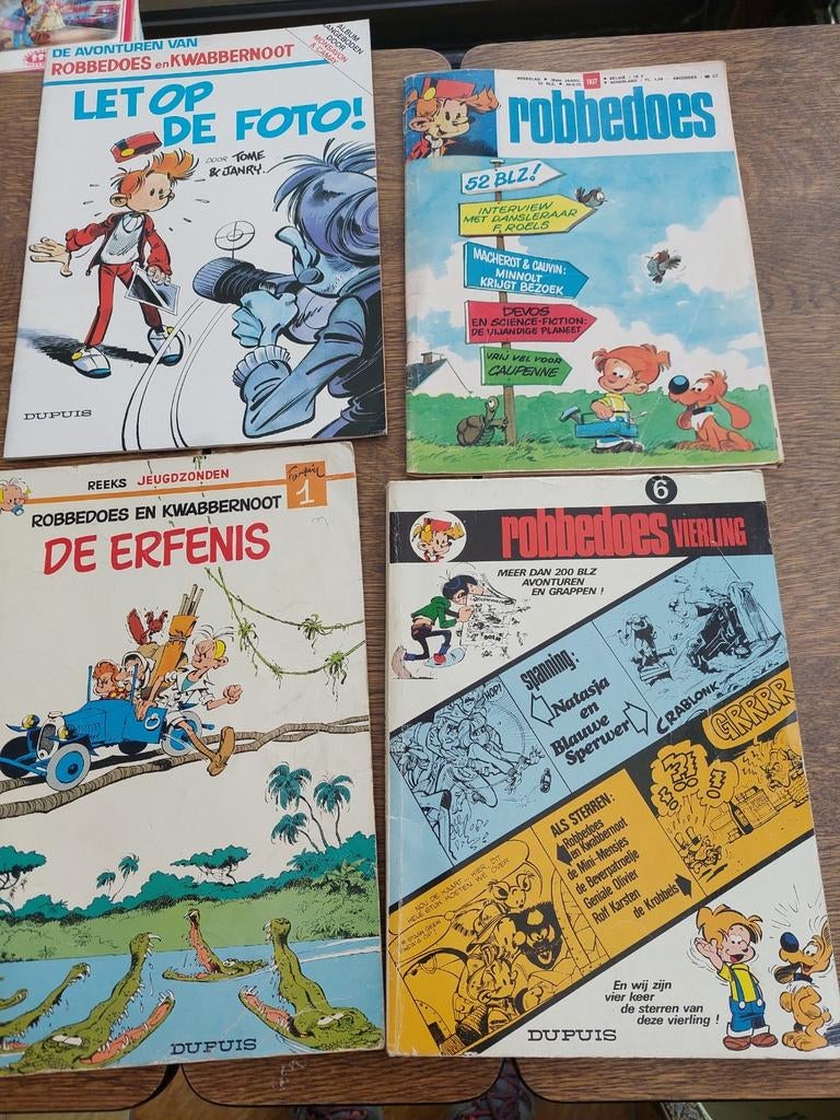 Robbedoes  en Kwabbernoot  4 stuks, Meerdere stripboeken, Ophalen of Verzenden, Gelezen, Dupuis