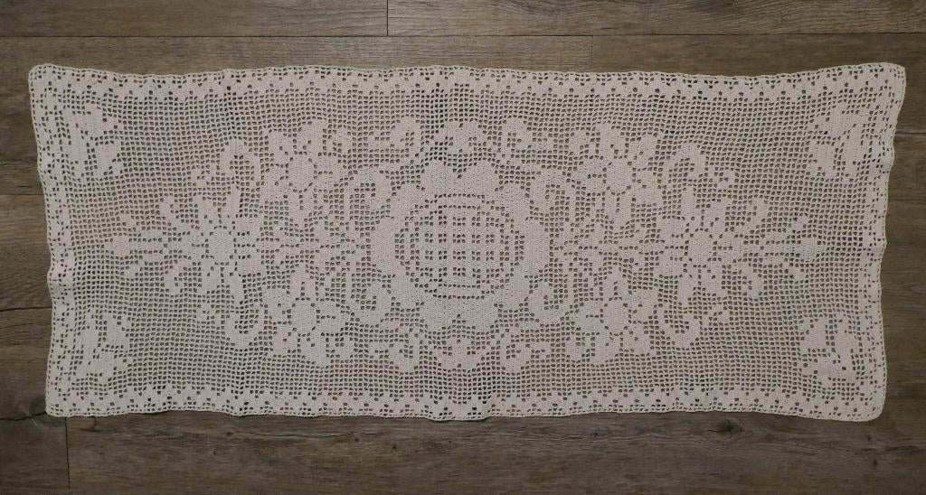 Beau filet de coton au crochet - 83x34cm, Enlèvement ou Envoi, Comme neuf