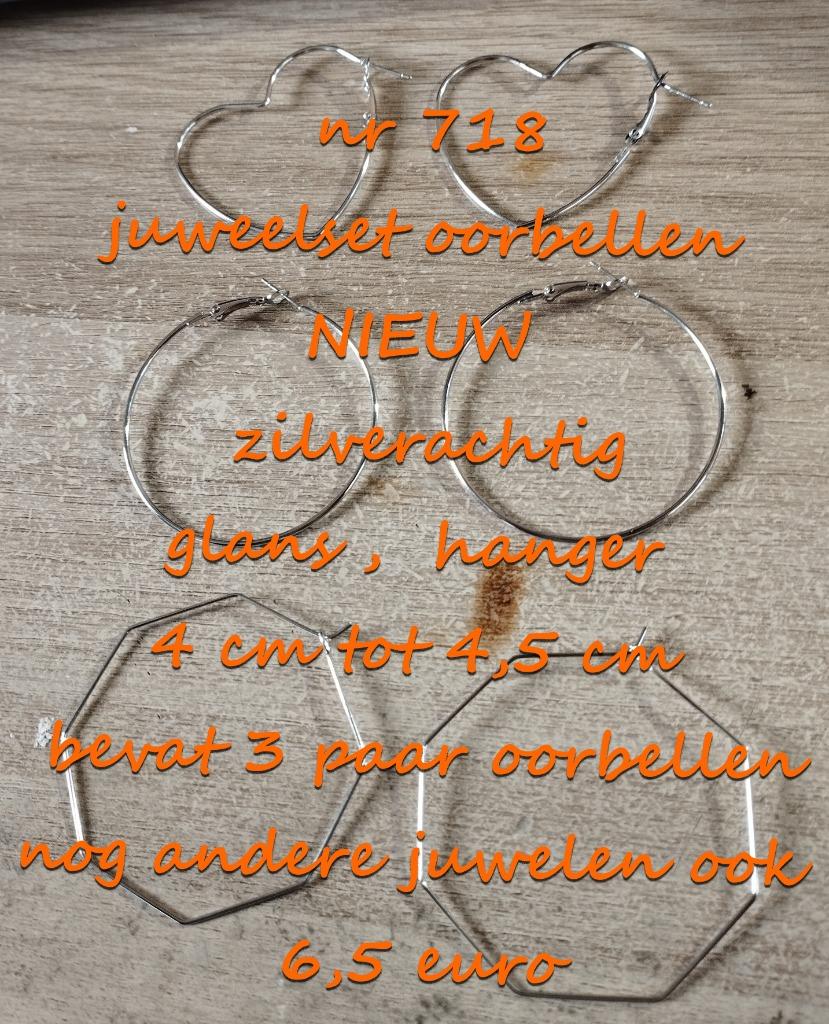 718. Parure de bijoux : boucles d'oreilles, NEUF, @LAST PIEC, Neuf, Autres matériaux, Argent, Pendantes