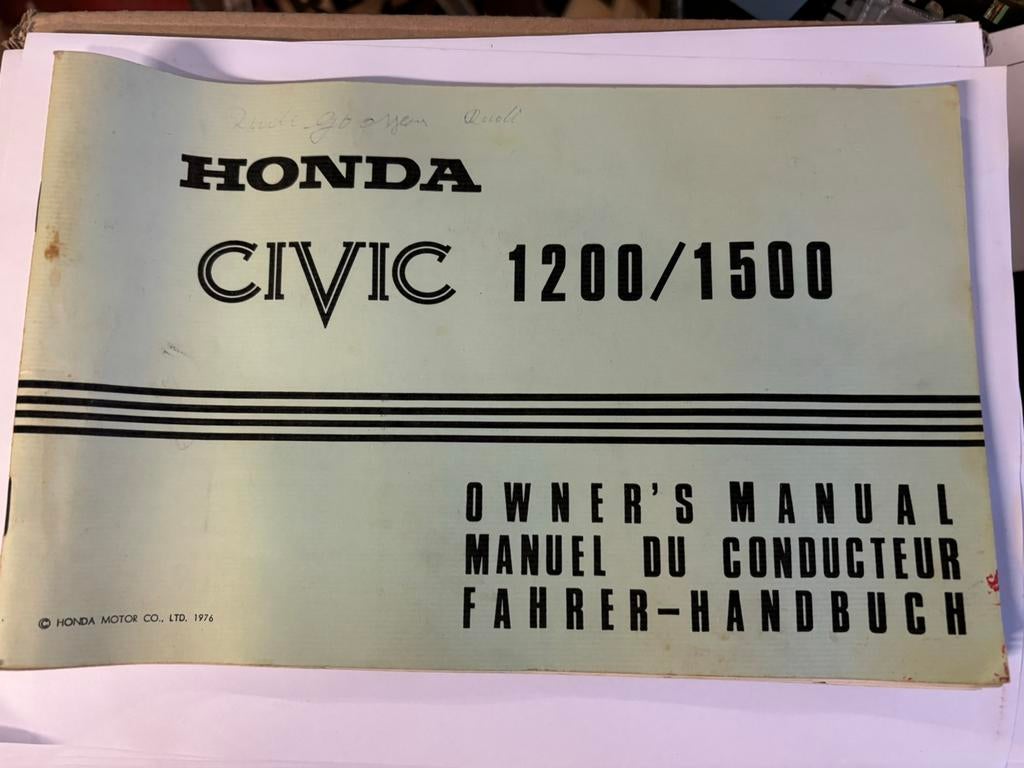 Gebruikershandleiding Honda Civic 1974-, Auto diversen, Handleidingen en Instructieboekjes, Ophalen of Verzenden