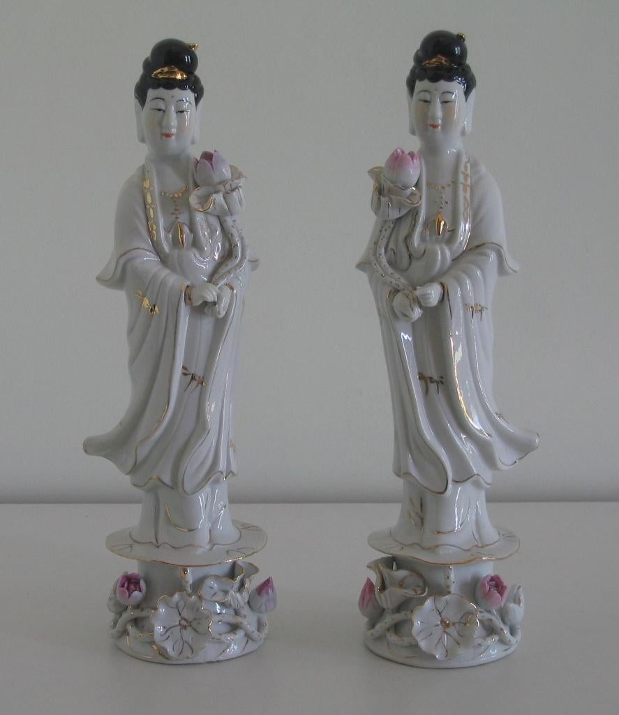 SET/2  WIT  PORSELEINEN KWAN YIN  ( 1210 ), Antiek en Kunst, Ophalen