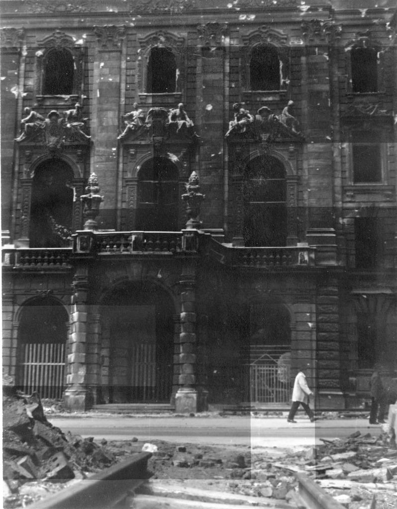 photo orig.- bâtiment bombardé - GI en Allemagne - WW2, Envoi, Armée de terre, Photo ou Poster