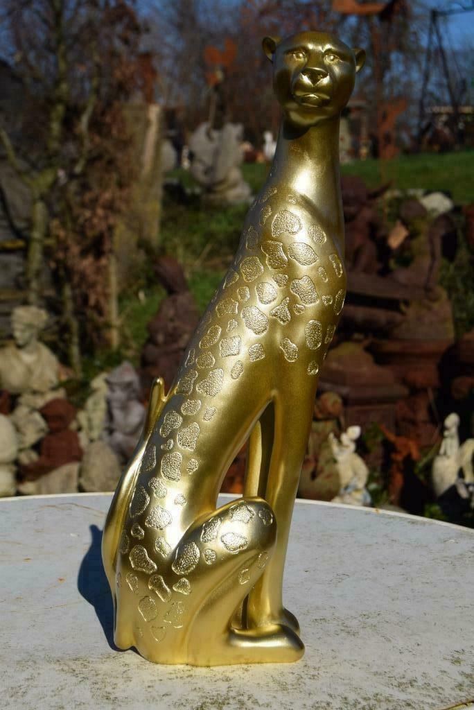 Panthère assise en résine patinée bronze, Enlèvement ou Envoi, Neuf