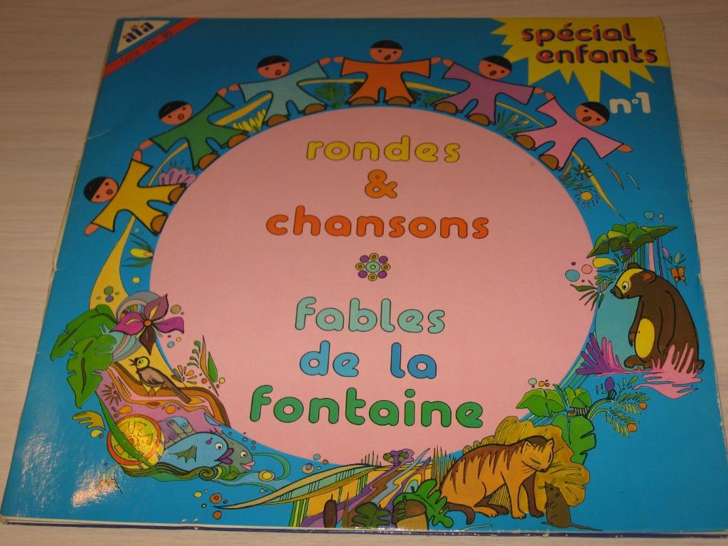 disque vinyl 33 tours rondes % chansons fables de la fontain, Ophalen of Verzenden, Zo goed als nieuw, Muziek