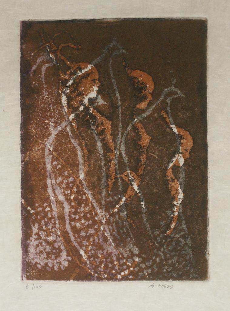 Andre Goezu (1939): kleurets 6/100, Antiquités & Art, Art | Eaux-fortes & Gravures, Enlèvement ou Envoi