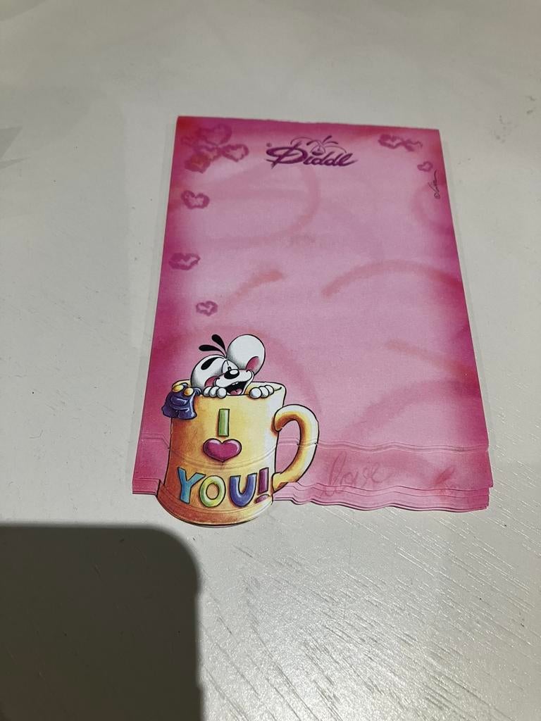38 feuilles de bloc-notes en relief Diddl dans tasse, Enlèvement ou Envoi, Diddl