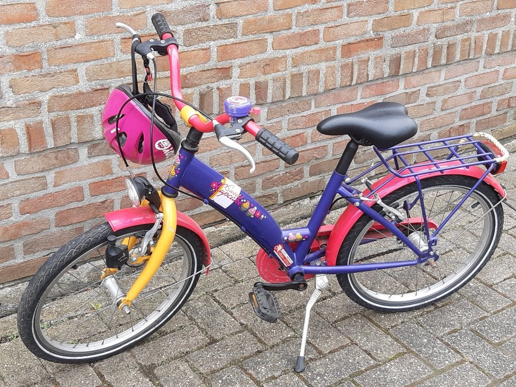 kinderfiets + helm, Enlèvement, Utilisé, 20 pouces ou plus, Frein sur jante